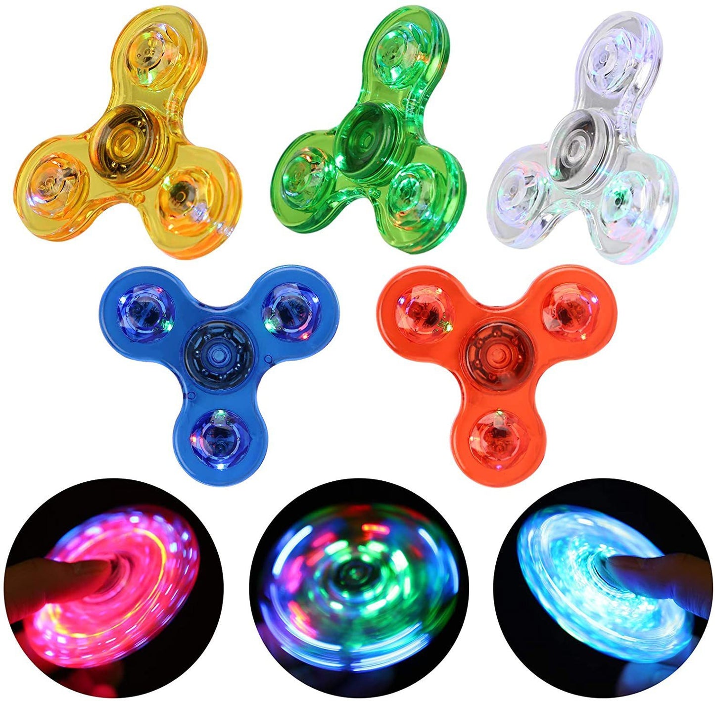 Luminous LED Light Fidget Spinner Hand Top Spinners Glow In Dark Light EDC Figet Spiner Finger Stress Relief Toys